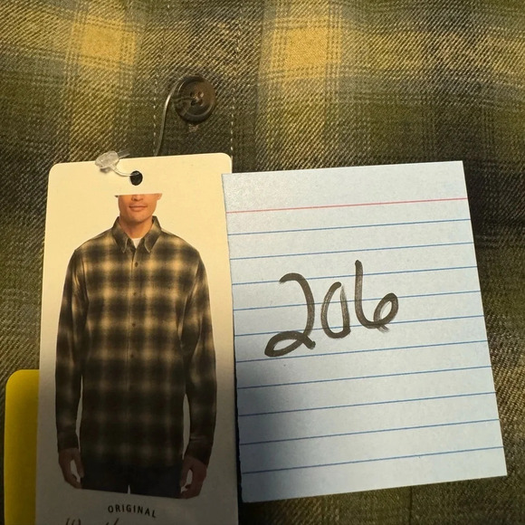 Weatherproof Vintage Men's Flannel Shirt Small Green Tan - Picture 3 of 3